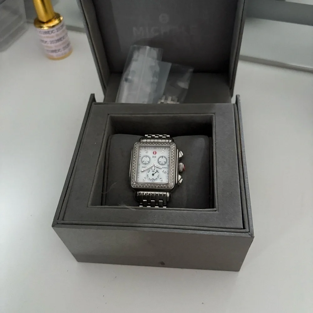Michele Silver and Black Women's Watch - Picture 3 of 3